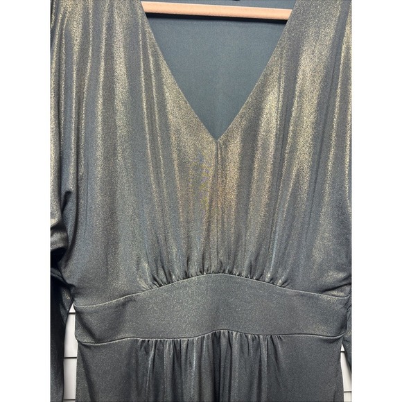 Guess Dolman Sleeve V-neck Metallic Stretch Jersey Dress Size 12 NWT - Picture 5 of 14
